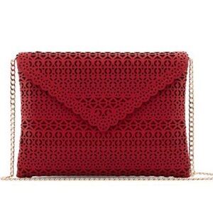 Aldo laser cut red clutch